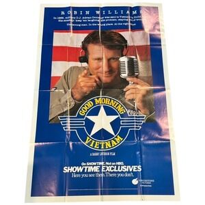 Vintage 1987 Good Morning Vietnam Movie Poster Robin Williams Showtime Exclusive